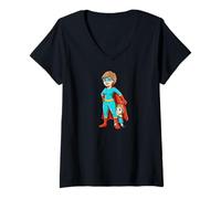 Mujer Superhéroe Mamá Día De La Madre De Dibujos Animados Héroe Camiseta Cuello V