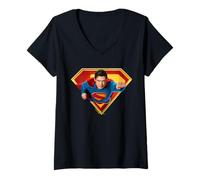 Mujer Superman (2025) Flying Over S-Shield Camiseta Cuello V
