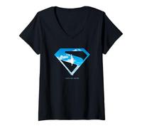 Mujer Superman 2025 Movie Cloud Shield Camiseta Cuello V