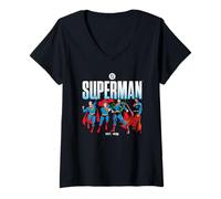Mujer Superman Across The Years Line Up Camiseta Cuello V