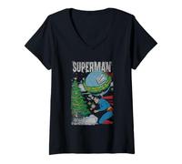 Mujer Superman Christmas Around The World Camiseta Cuello V
