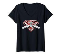 Mujer Superman Flying Broken Shield Camiseta Cuello V