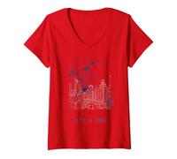 Mujer Superman Kids con Capa de superhéroe Daily Planet DC Comics Trend Camiseta Cuello V