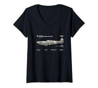 Mujer Supermarine Spitfire WWII Avión Británico RAF Camiseta Cuello V
