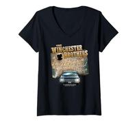 Mujer Supernatural Winchester Brothers Road Trip Camiseta Cuello V