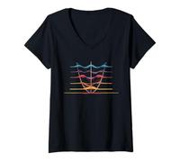 Mujer Superposición de Ondas Física Ondas Astrofísica Físico Camiseta Cuello V