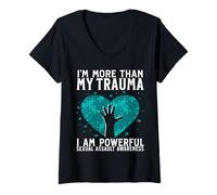 Mujer Support Sexual Assault Awareness Gifts for Survivors Women Camiseta Cuello V