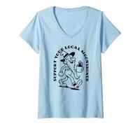 Mujer Support Your Local Moonshiner Funny Appalachian Camiseta Cuello V