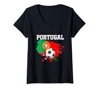 Mujer Supporter Foot Portugal Fan Jersey Bandera Portugal Camiseta Cuello V