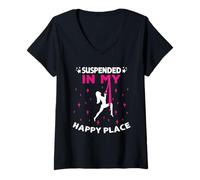 Mujer Suspended In My Happy Place Acrobats Yoga Camiseta Cuello V