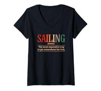 Mujer Sustantivo de vela La forma más cara de llegar a algún lugar Camiseta Cuello V