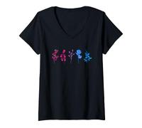 Mujer Sutil Bisexual Wildflowers Pride Bi Flowers Florals LGBTQ Camiseta Cuello V