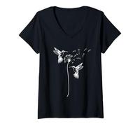 Mujer Sutil Diente de león Anti Trump Divertido Girasol Anti Trump Camiseta Cuello V