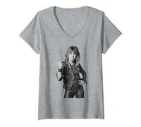 Mujer Suzi Quatro Stumblin en Cantante de Allan Ballard Camiseta Cuello V
