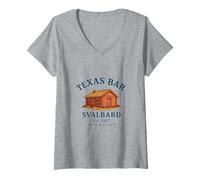 Mujer Svalbard Texas Bar Travel Cruise Gift Noruega 1927 Camiseta Cuello V