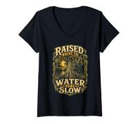 Mujer Swamp Raised Where The Water Runs Slow Camiseta Cuello V