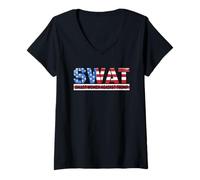 Mujer SWAT Mujeres Inteligentes contra Trump Divertido Anti-Trump 2024 Camiseta Cuello V