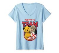 Mujer Sweep & Sooty's Team Copa Mundial de Fútbol de Inglaterra Camiseta Cuello V