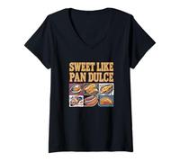 Mujer Sweet Like Pan Dulce Humor Panadería Mexicana Camiseta Cuello V