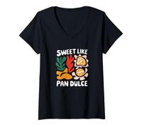 Mujer Sweet Like Pan Dulce Humor Panadería Mexicana Camiseta Cuello V