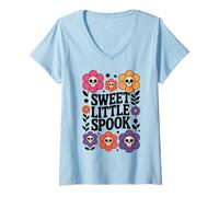 Mujer Sweet Little Spook Halloween Boho Vibes Camiseta Cuello V