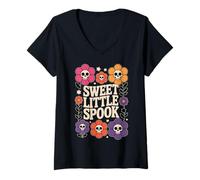 Mujer Sweet Little Spook Halloween Boho Vibes Camiseta Cuello V