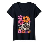 Mujer Sweet Little Spook Halloween Boho Vibes Camiseta Cuello V