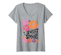 Mujer Sweet Little Spook Halloween Boho Vibes Camiseta Cuello V