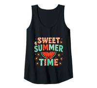 Mujer Sweet Summer Time Watermelon Retro Cute Summer Vacation Camiseta sin Mangas