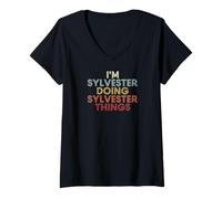 Mujer Sylvester Name Sylvester Personalized Name First Given Camiseta Cuello V