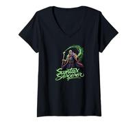 Mujer Syntax Sorcerer Coding Wizard Funny Programmer Camiseta Cuello V