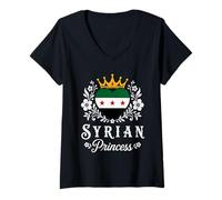 Mujer Syrian Princess Syria Flag Proud Syrian Girl Camiseta Cuello V