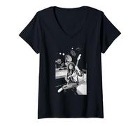 Mujer T Rex Marc Bolan en el Set de Rock con 45 TV Show 1975 Camiseta Cuello V