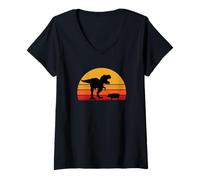 Mujer T-Rex Walking Pig - Trex Tyrannosaurus Rex Dinosaurio Dinosaurio Camiseta Cuello V