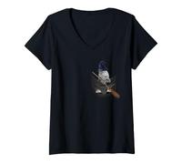 Mujer Tabby Cat In The Pocket Witch Hat Halloween Camiseta Cuello V