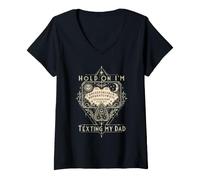 Mujer Tabla de ouija Vintage Hold On I'm Sting My Dad Funny Spirit Camiseta Cuello V