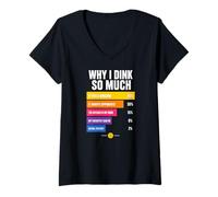 Mujer Tabla de Pickleball Why I Dink So Much Funny Camiseta Cuello V