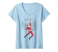 Mujer Tabla Periódica De Elementos Travieso Santa Navidad Química Camiseta Cuello V