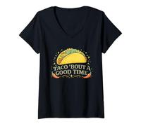 Mujer Taco Bout A Good Time Cinco De Mayo Fiesta Divertido Camiseta Cuello V