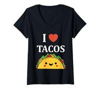 Mujer Taco de tacos pequeños de comida rápida simples i love Tacos Camiseta Cuello V