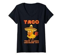 Mujer Taco Trump Always Chickens Out Camiseta Cuello V