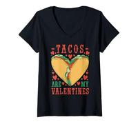 Mujer Tacos Are My Valentine Funny Valentine’s Day Foodie Camiseta Cuello V