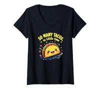 Mujer Tacos divertidos So Little Time Quirky Taco Tuesday Salsa Foodie Camiseta Cuello V