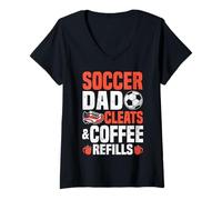 Mujer Tacos y recambios de café Soccer Dad Camiseta Cuello V