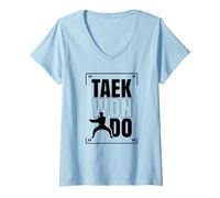 Mujer Taekwondo Entrenamiento Artes Marciales Luchador Tae Kwon Do Camiseta Cuello V