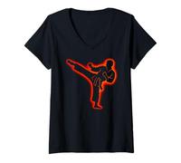 Mujer Taekwondo, Karate, Artes Marciales, Niños Niños Hombres, Karate Kick Camiseta Cuello V