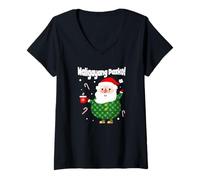 Mujer Tagalo Feliz Navidad Maligayang Pasko Camiseta Cuello V