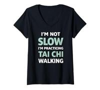 Mujer Tai Chi Caminando No Soy Lento Humor Camiseta Cuello V