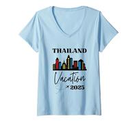 Mujer Tailandia Viajes Vacaciones 2025 Tailandia Camiseta Cuello V