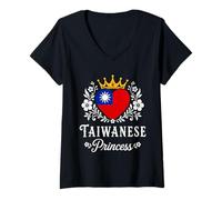 Mujer Taiwanese Princess Taiwan Flag Proud Taiwanese Girl Camiseta Cuello V